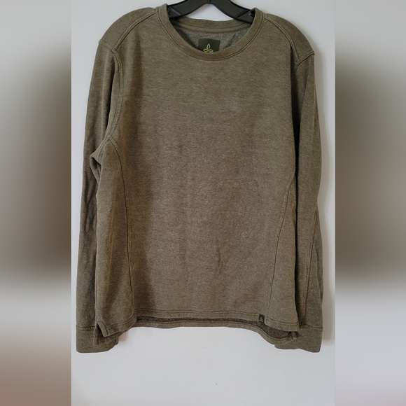Prana Men’s Sweater large olive green Pullover  Long Sleeves EUC - Picture 2 of 5